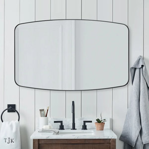 Ebern Designs Modern Oblong Bathroom Mirror Long Oval Mirror with ...